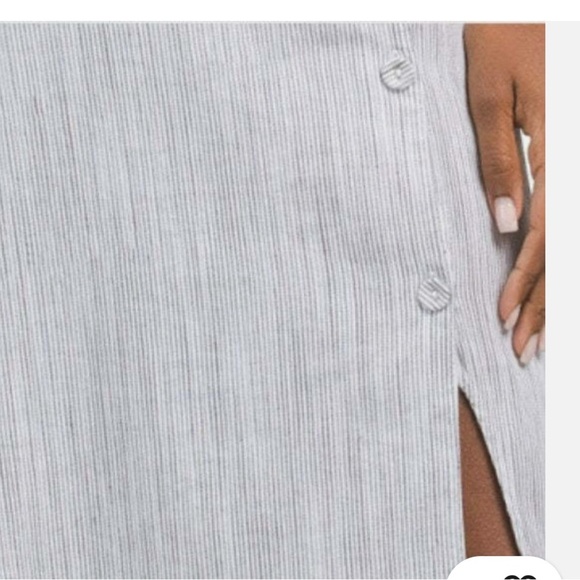 Tahari White Pleated Linen Midi Sundress - Picture 4 of 8